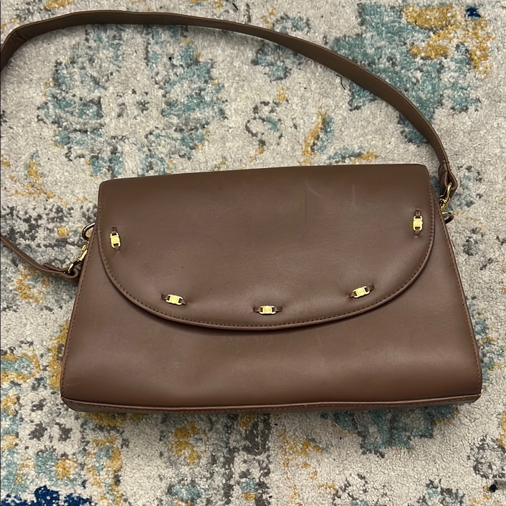 Vintage Brown Genuine Leather Shoulder Bag